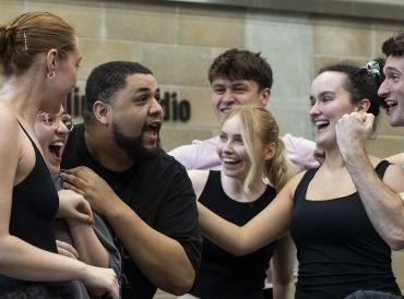 A group of LAMDA students during rehearsals
